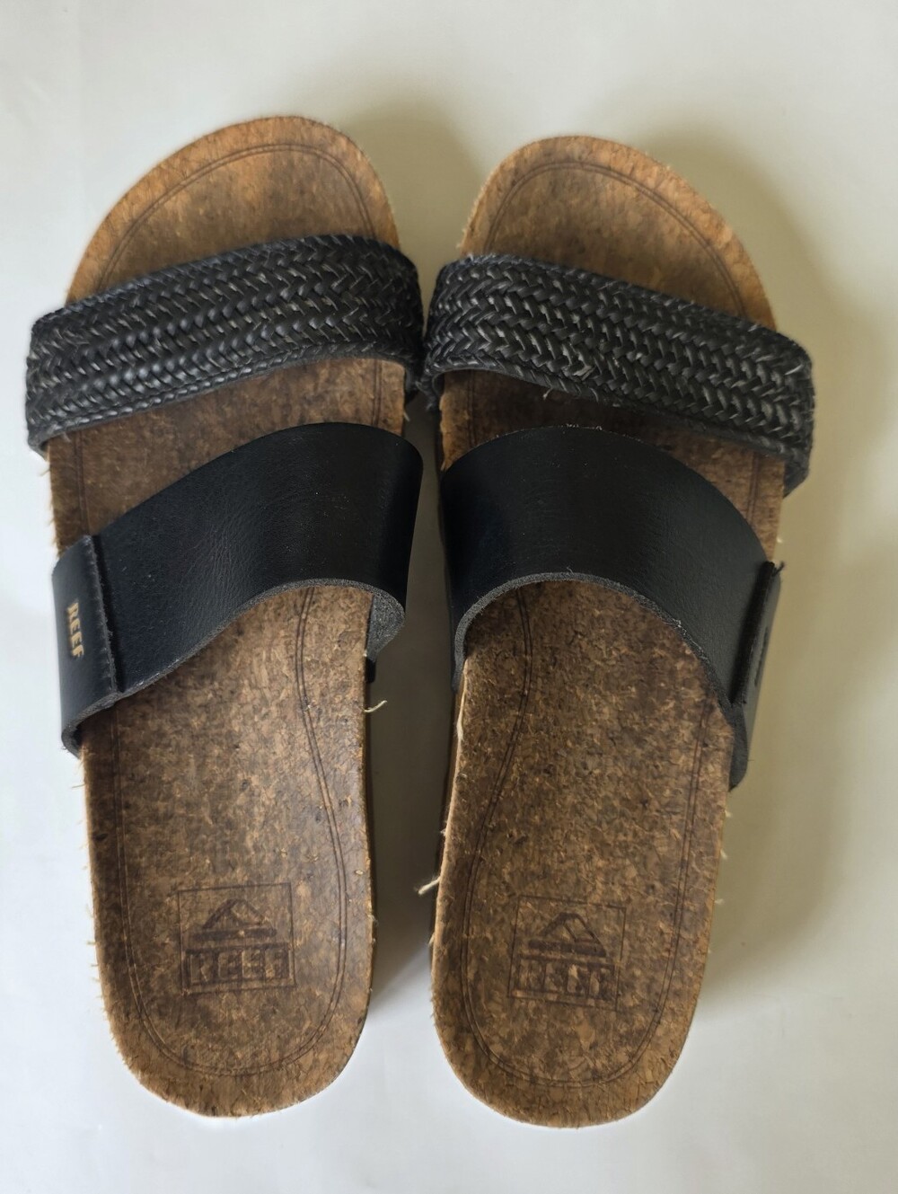 Reef Black Slide Sandals